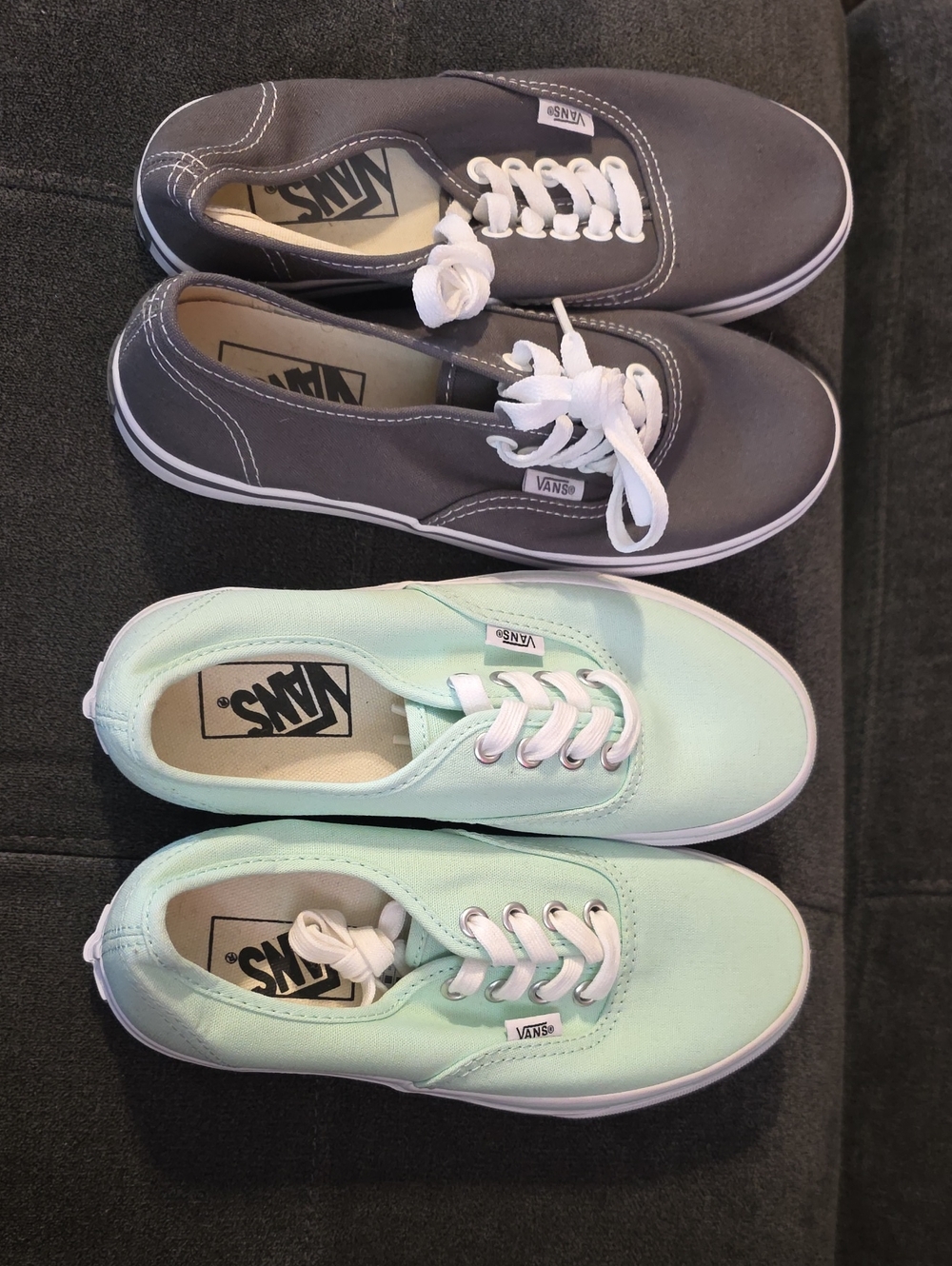 Vans Canvas Sneakers - Gray & Mint Green